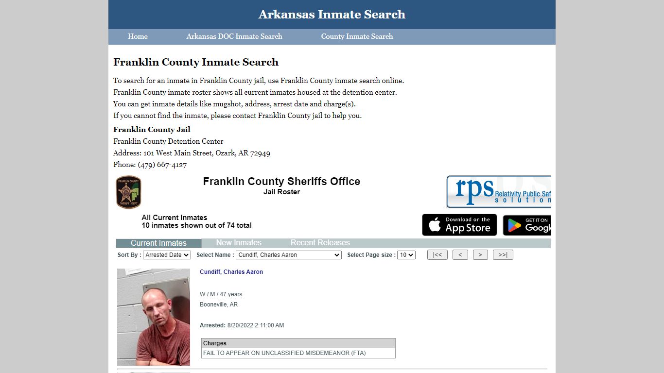 Franklin County Inmate Search